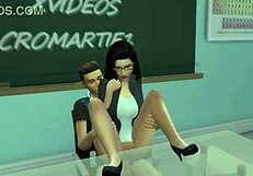 Missionary schoolgirl gets creampied by her blackmailed student in 3D animation